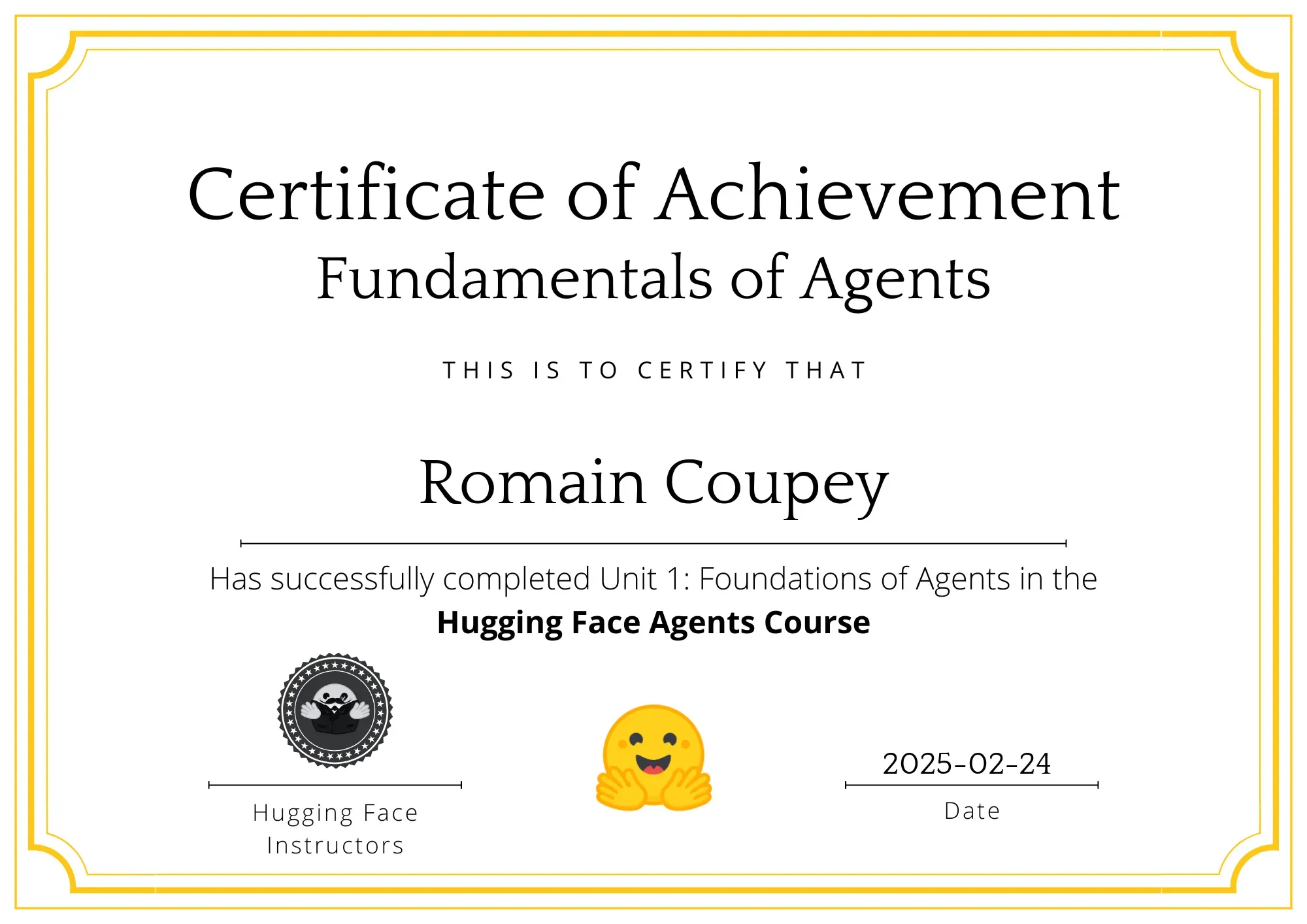 Certificate of Achievement